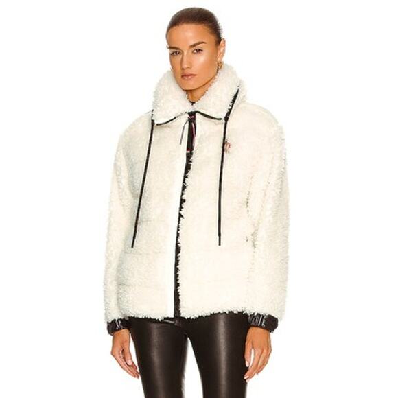 Moncler Grenoble White Water Resistant 750 Fill Power Down Teddy Fleece Jacket L - Picture 1 of 16